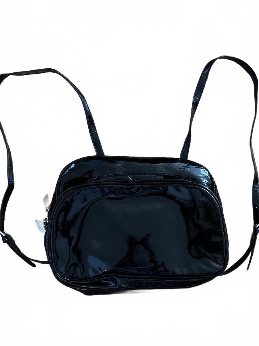 Designer NICCH Black Patent Faux Leather Crossbody Bag Size ONE SIZE - 2 Thumbnail