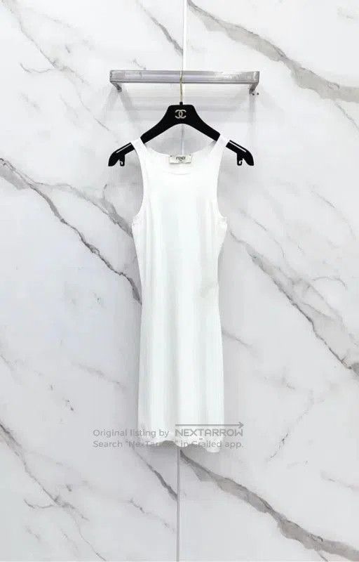 Fendi Fendi Sleeveless White Dress Size S . Size S / US 4 / IT 40 - 4 Thumbnail