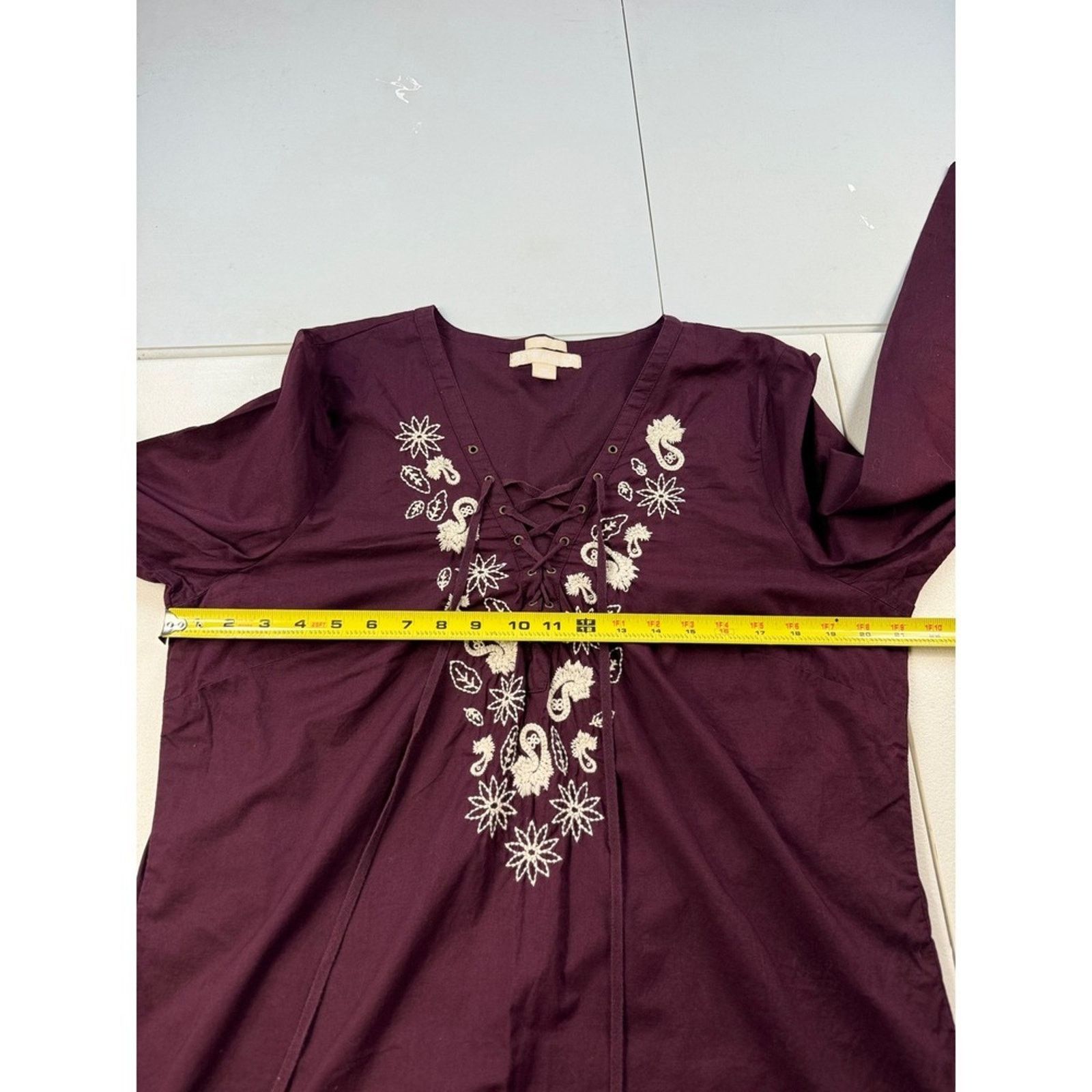 Old Navy Old Navy Embroidered Long Sleeve Lace Up Tunic Top Women'XL Size XL / US 12-14 / IT 48-50 - 5 Thumbnail