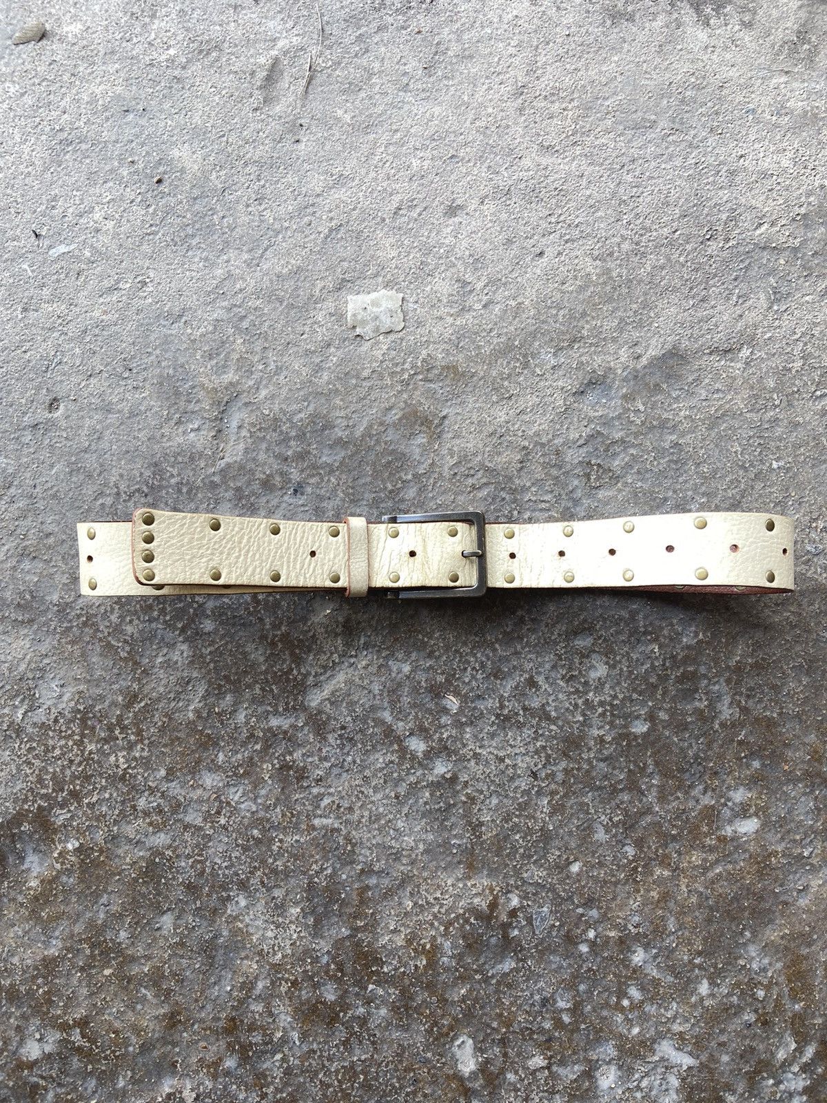 Genuine Leather Vintage studded leather belt feel like punk Size ONE SIZE - 1 Thumbnail