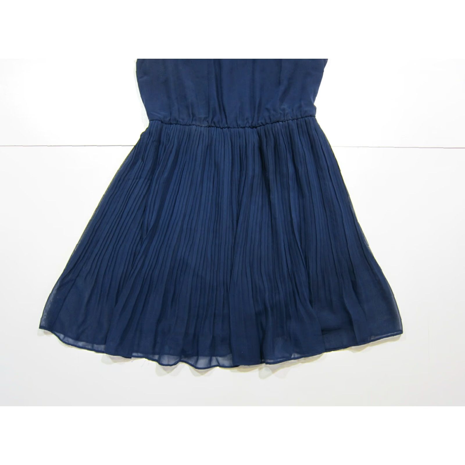 Needles Pins And Needles Blue Sheer Pleated Sleeveless High Neck Cocktail Dress Women S Size S / US 4 / IT 40 - 6 Thumbnail