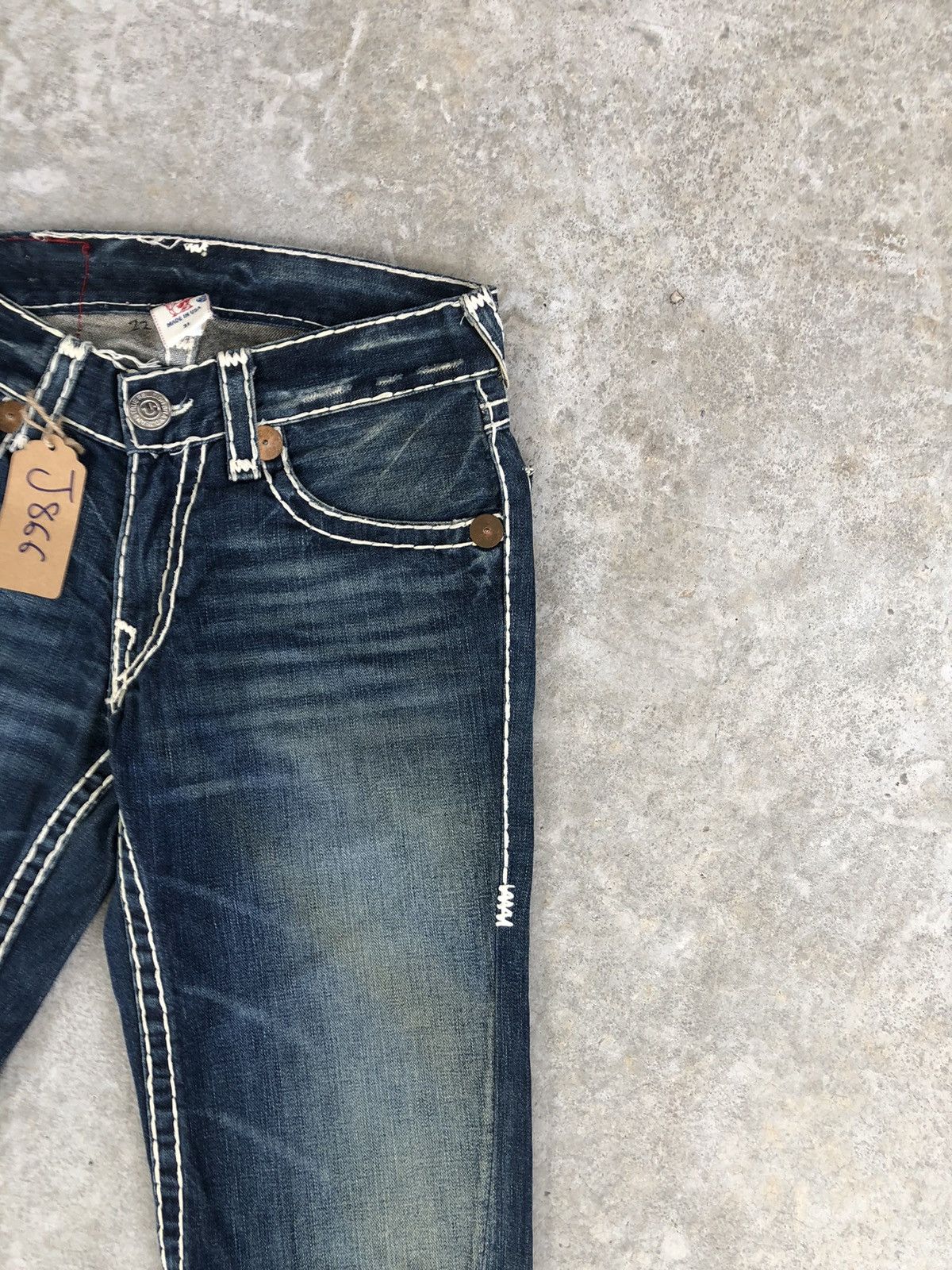 True Religion Vintage True Religion Mini Flared White Stitch Distressed Size US 31 - 6 Thumbnail