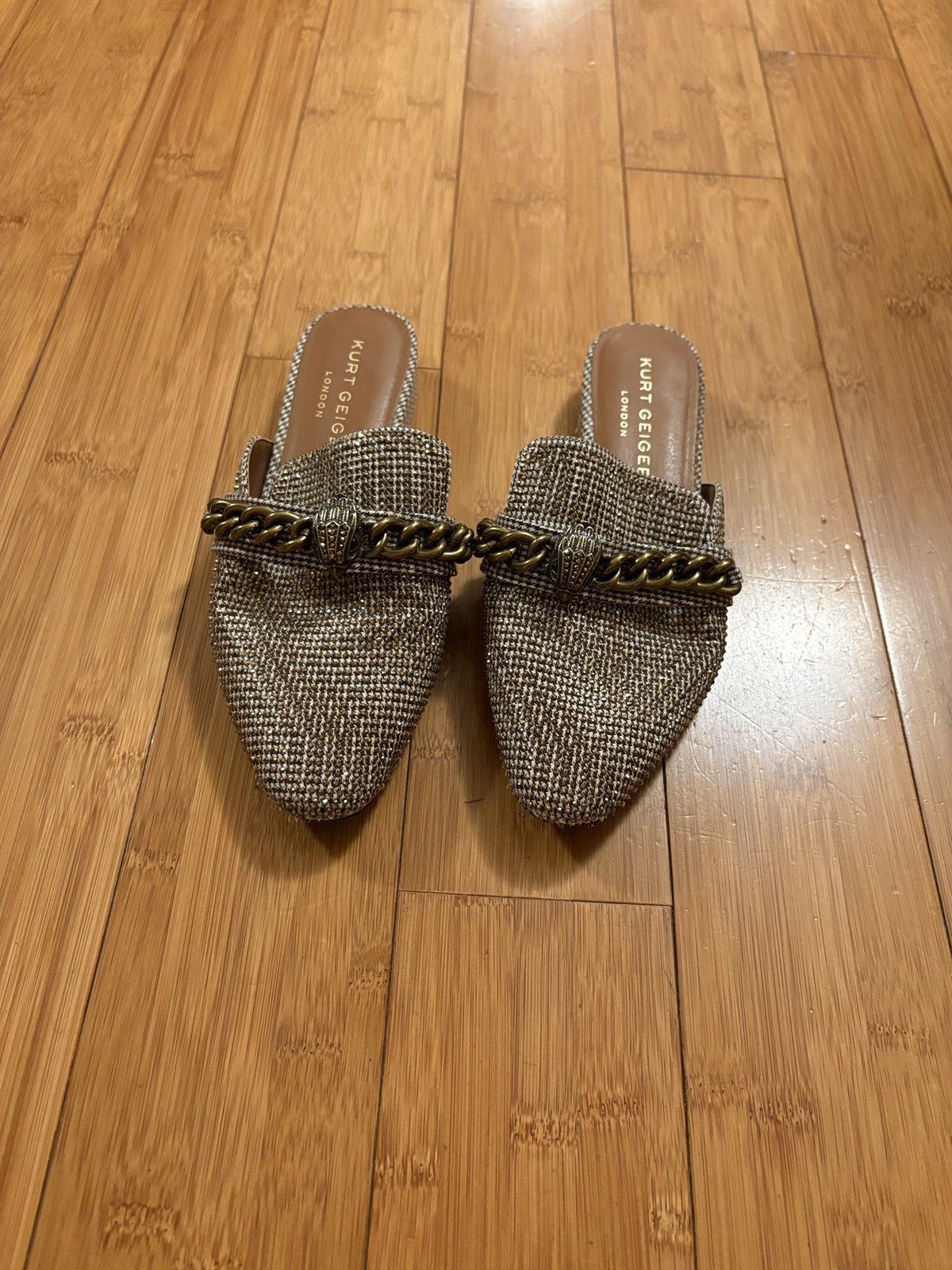 Kurt Geiger Kurt Geiger London Tweed Chain Detail Mules Size US 6 / IT 36 - 1 Thumbnail