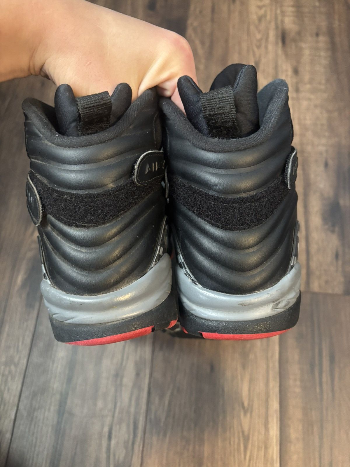 Jordan Brand × Nike Size 10 - Jordan 8 Retro Bred Cement Black Red Grey Size US 10 / EU 43 - 5 Thumbnail