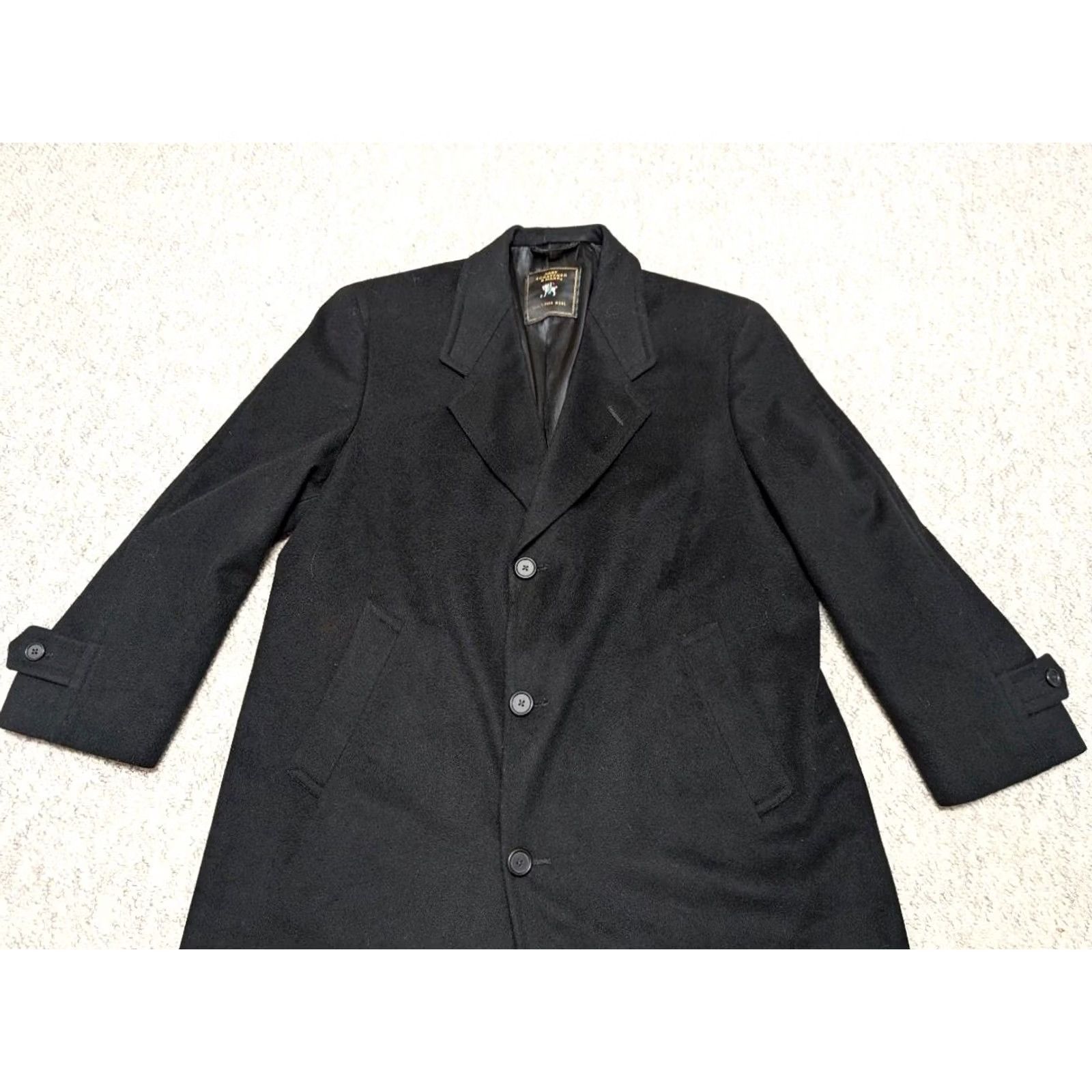 Hart Schaffner Marx VINTAGE Hart Schaffner Marx overcoat Men 2XL Wool Virgin Wool Black Coat 48 Long 1940s 50s 60s Mens Size US XXL / EU 58 / 5 - 4 Thumbnail