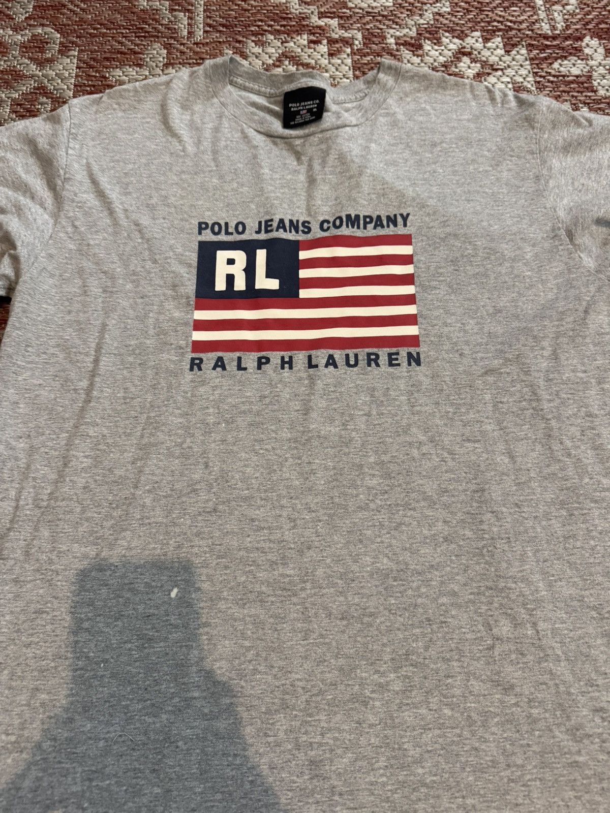 Polo Ralph Lauren Ralph Lauren USA Flag Y2K Tee Grey Sz XL Fashion Designer Size US XL / EU 56 / 4 - 2 Thumbnail