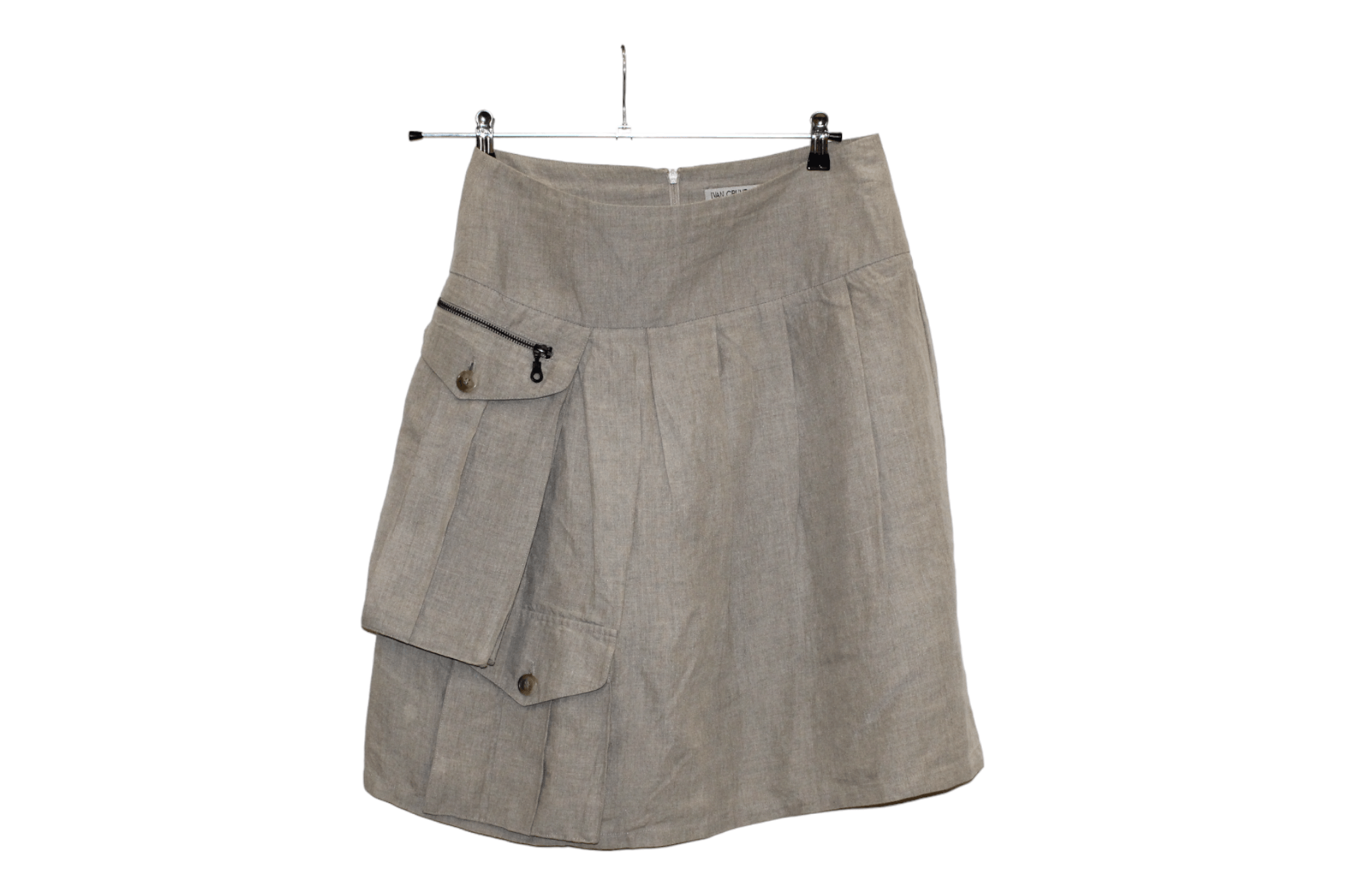 Ivan Grundahl Ivan Grundahl Linen Pleated Cargo Patch Pockets Skirt Size 32" / US 10 / IT 46 - 12 Thumbnail