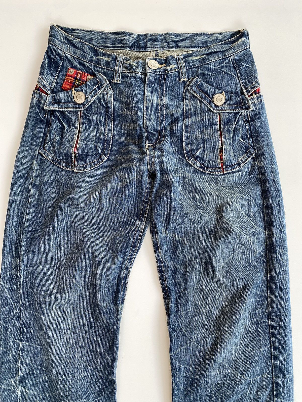Japanese Brand × Vintage Vintage Denim Double Waist Flared Size US 32 / EU 48 - 5 Thumbnail