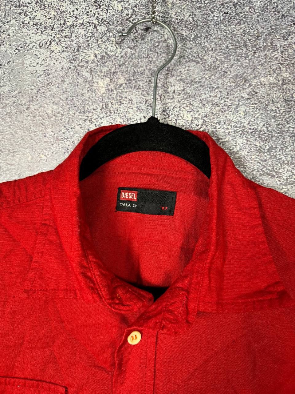 Diesel × Vintage Vintage Diesel Linen Shirt Short Sleeve Red y2k Small Size US S / EU 44-46 / 1 - 5 Thumbnail