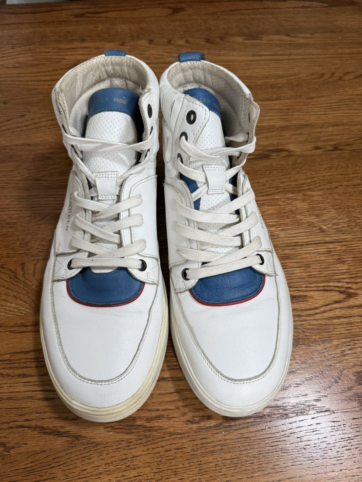 Alexander McQueen × Puma Alexander McQueen x Puma High Top Sneakers White Leather Size US 11 / EU 44 - 13 Thumbnail