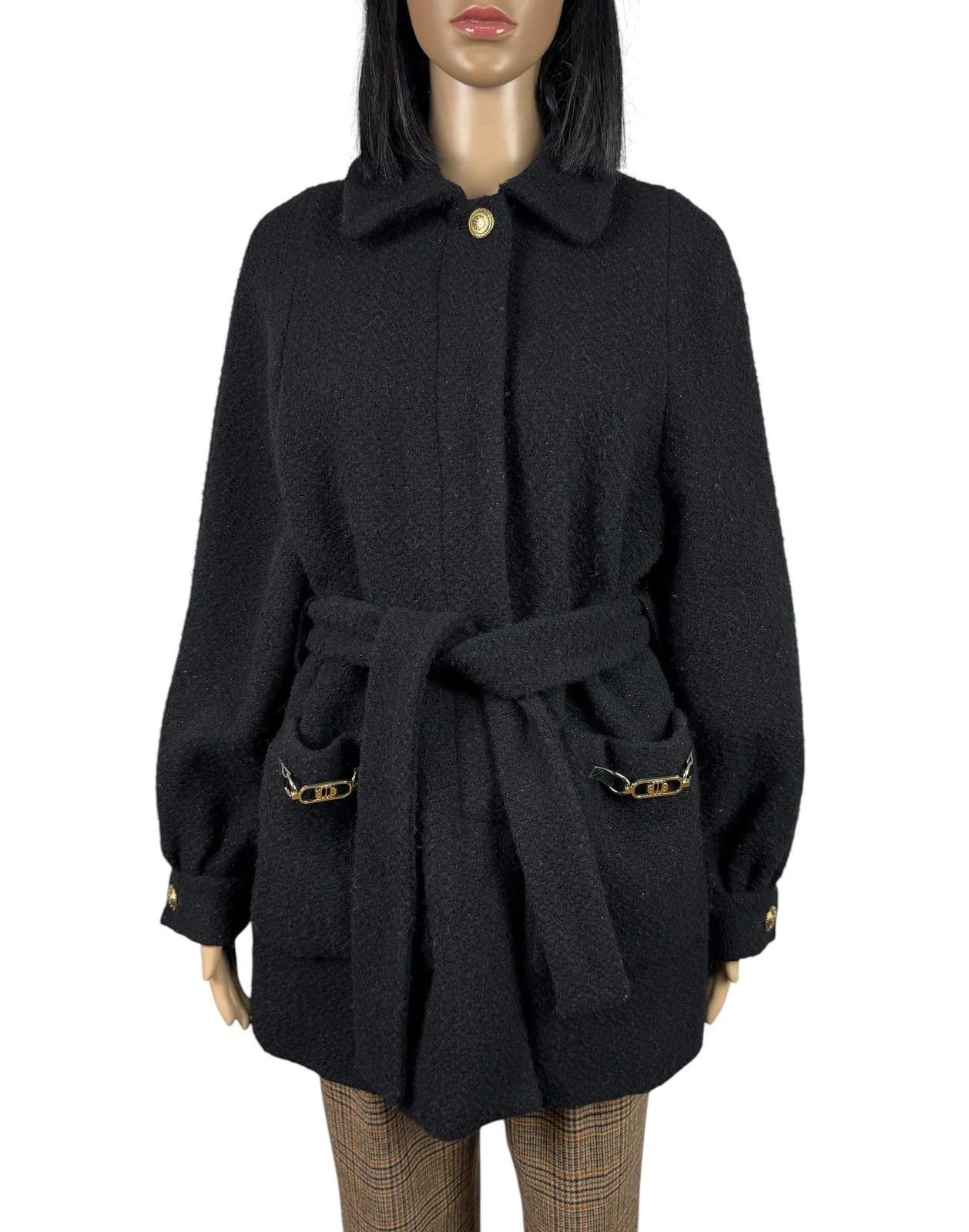 Maje Maje Wool Tweed Coat Belted size 34 Size XS / US 0-2 / IT 36-38 - 2 Thumbnail