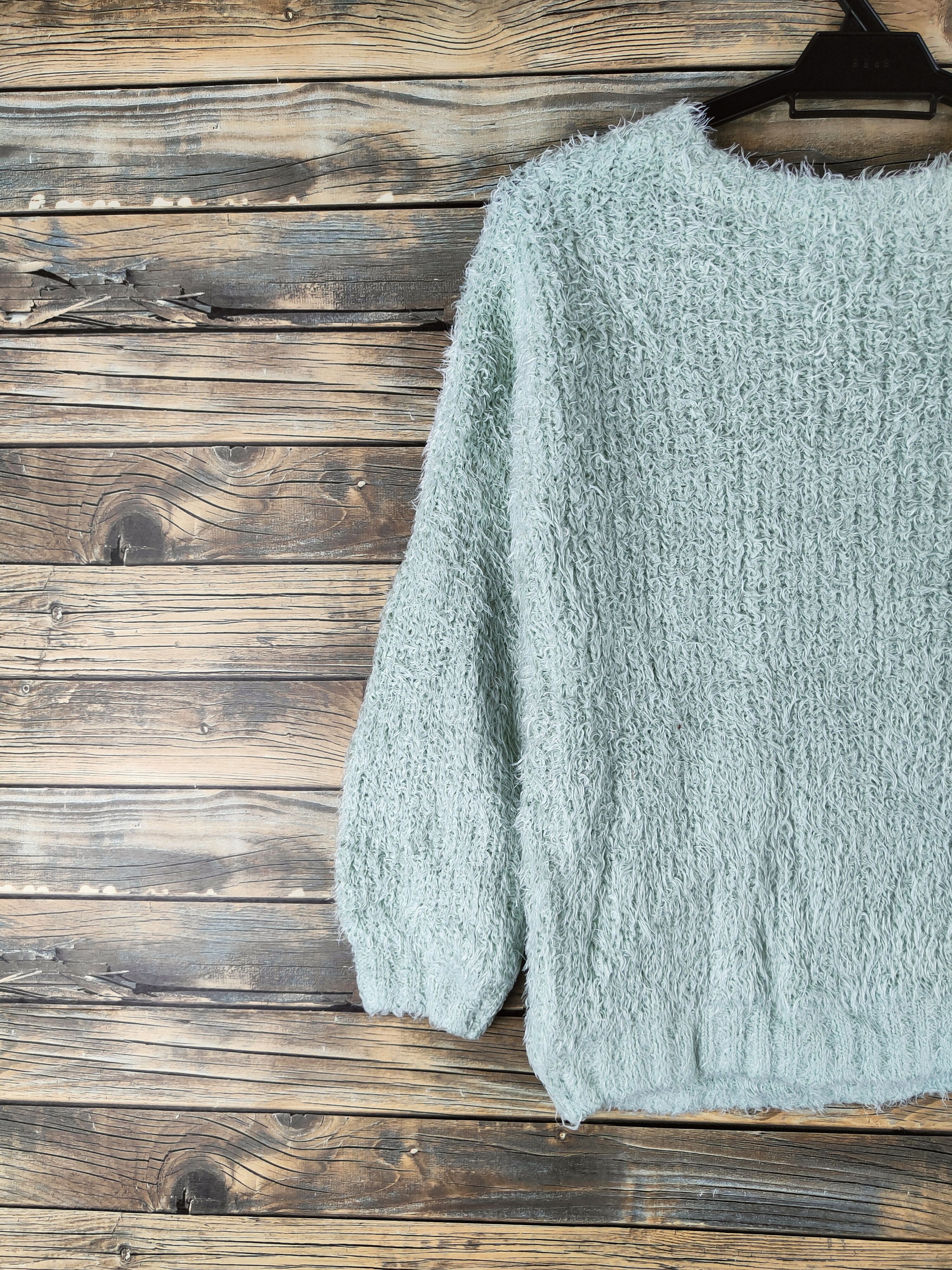 Japanese Brand C.o.l.z.a Green Fur Mohair Knitwear #46-498 Size M / US 6-8 / IT 42-44 - 8 Thumbnail