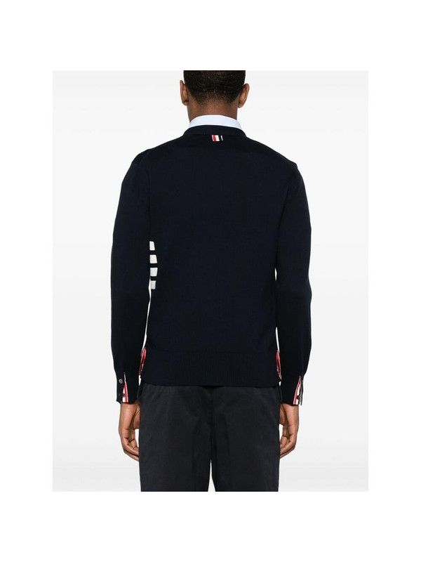 Thom Browne o1s22i1n1124 4-Bar Cotton Cardigan in Navy Blue Size US M / EU 48-50 / 2 - 4 Thumbnail