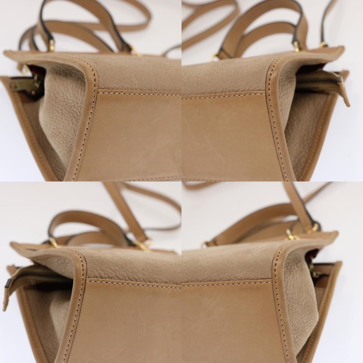 Celine CELINE Hand Bag Leather Beige Size ONE SIZE - 10 Thumbnail
