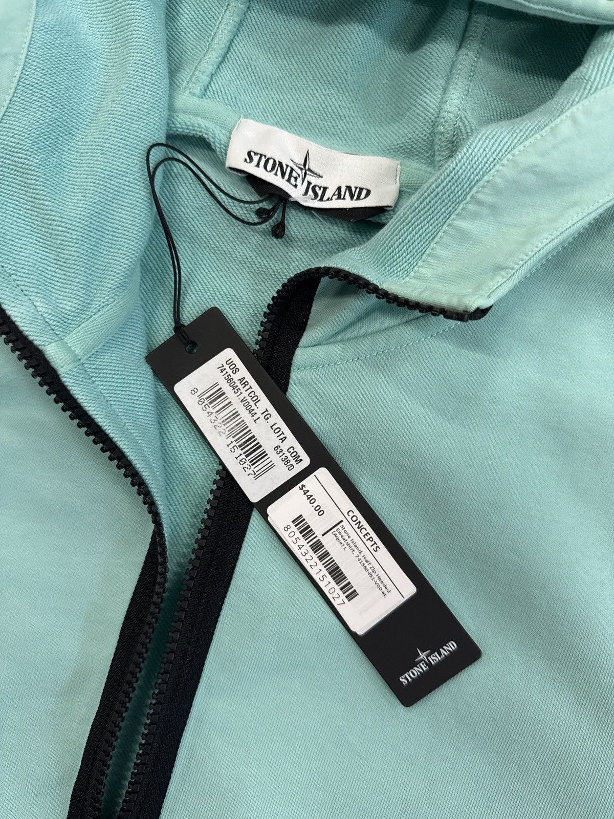 Stone Island Stone Island Anorak Mint Green Half Zip Hoodie Size US L / EU 52-54 / 3 - 4 Thumbnail