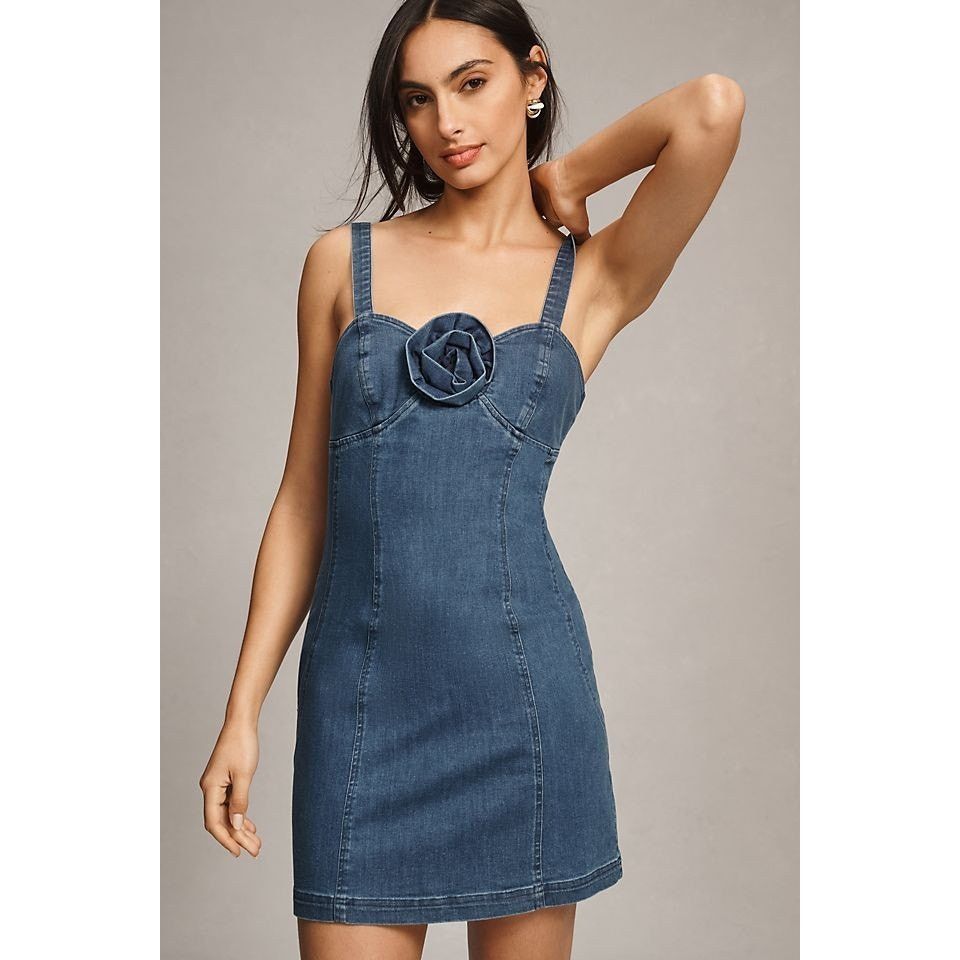 Anthropologie NWT Anthropologie Pilcro Sleeveless Two-Tone Denim Mini |  Grailed