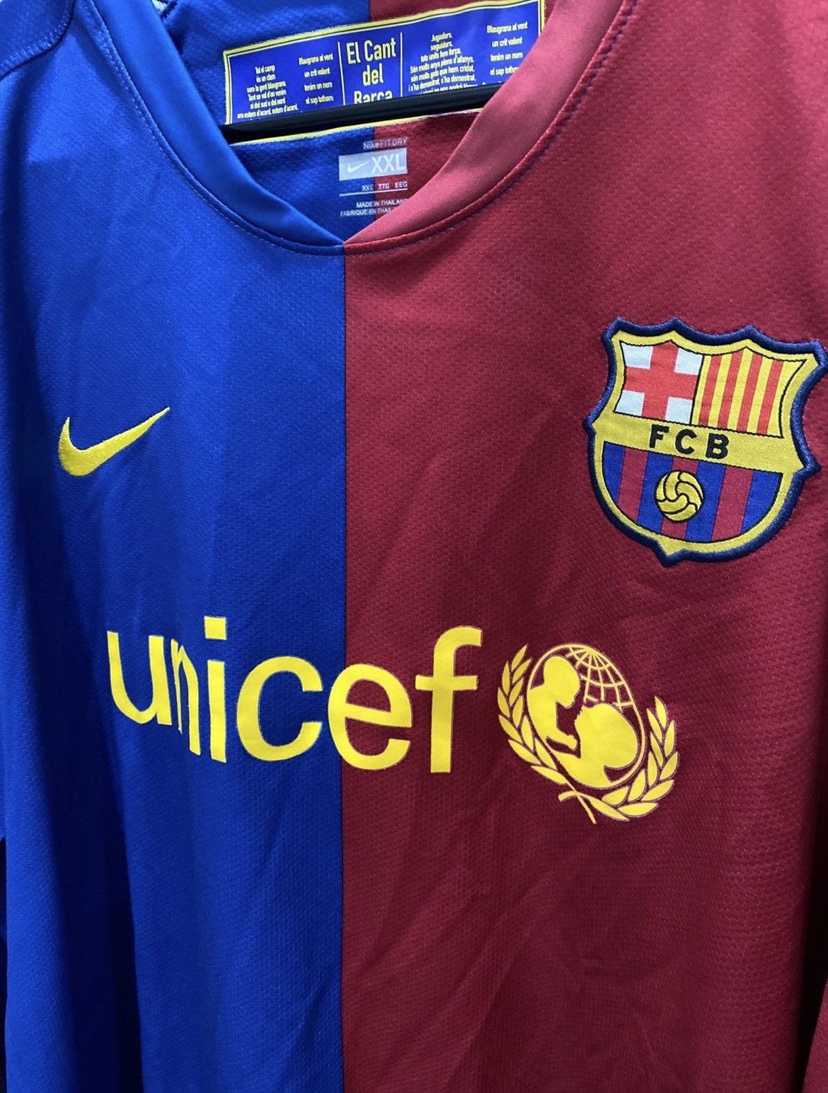 Nike Barcelona 2008-2009 Home Football Shirt Jersey Size US XXL / EU 58 / 5 - 4 Thumbnail