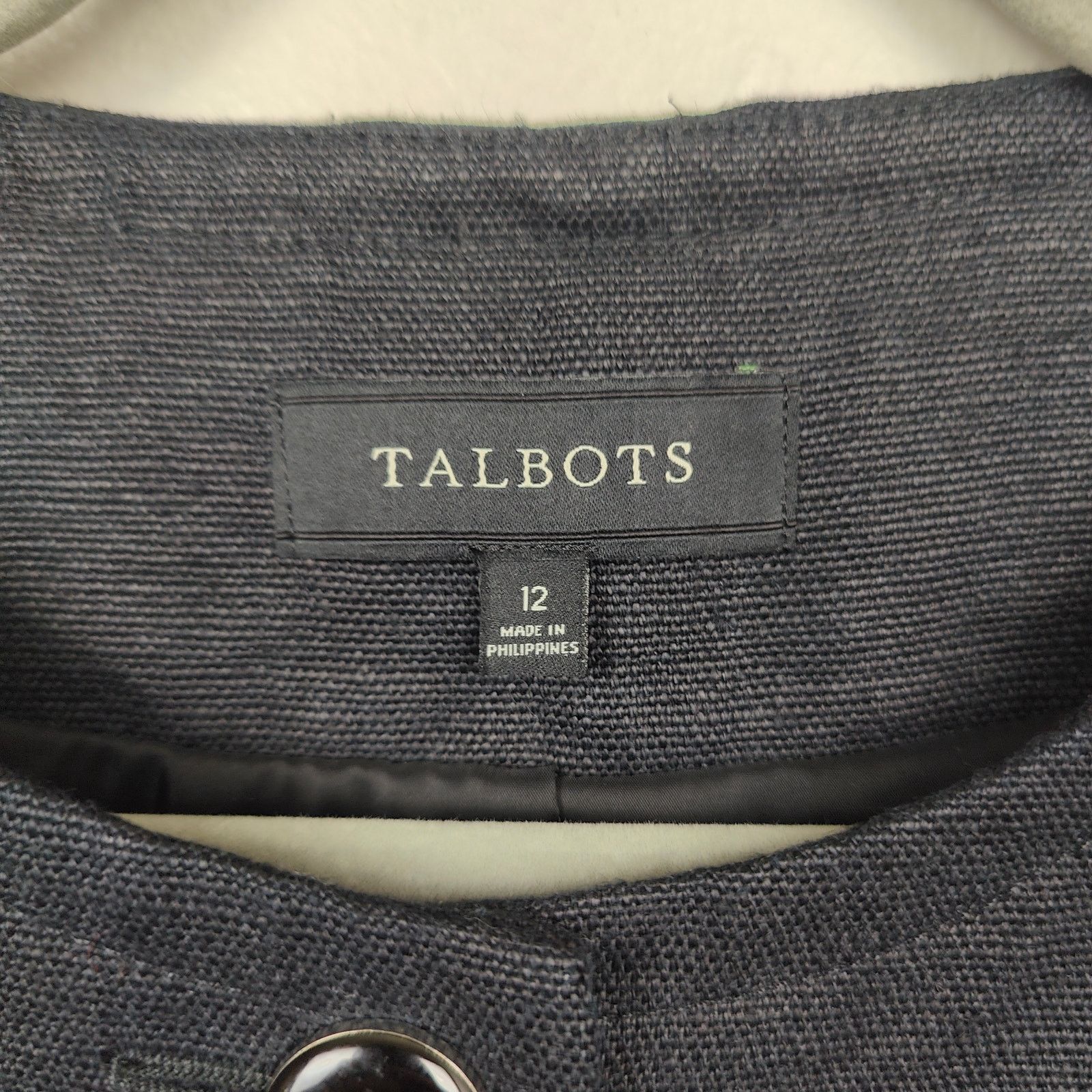 Other Talbots Linen Jacket Womens 12 Black Blazer Preppy Size XL / US 12-14 / IT 48-50 - 3 Thumbnail