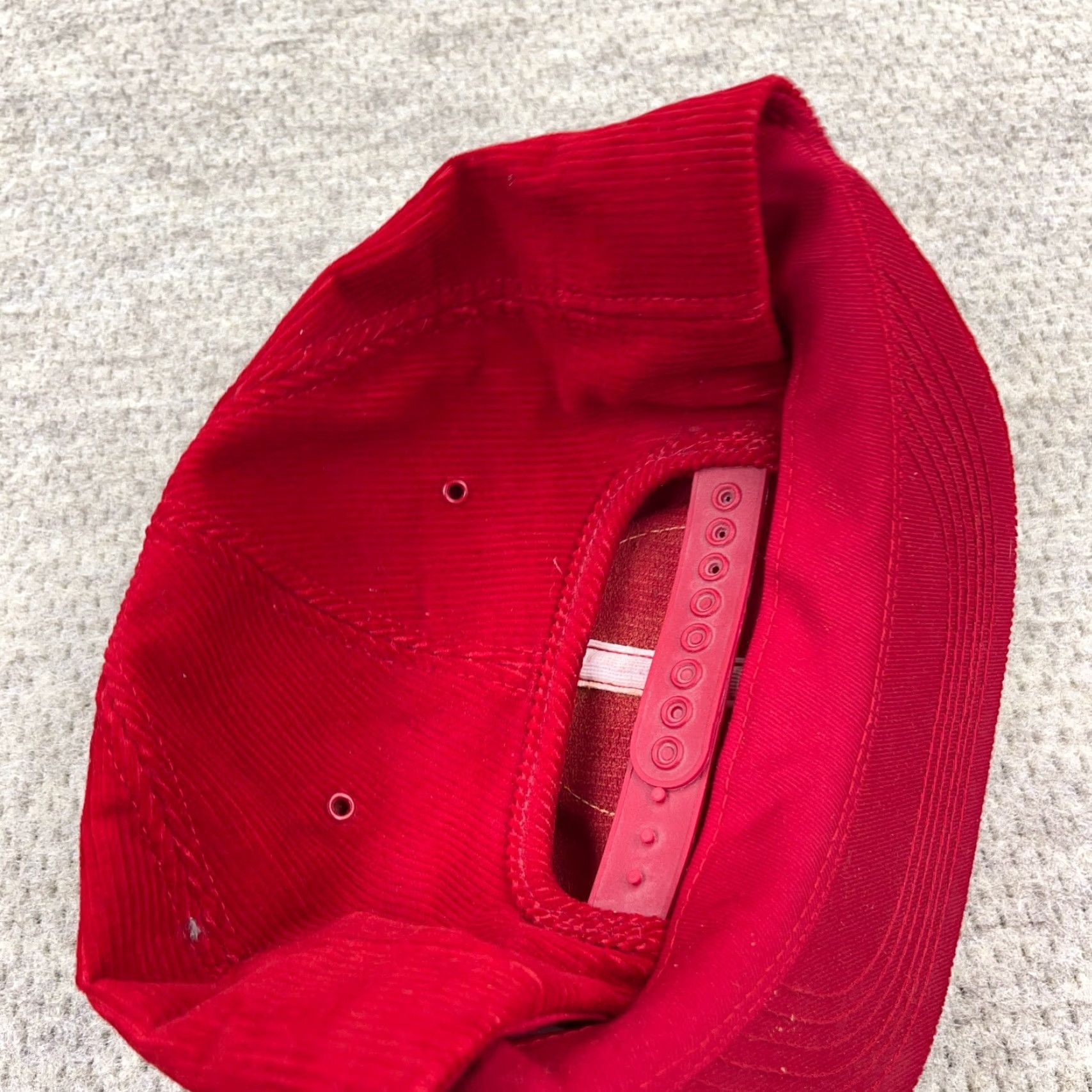 Vintage Vintage Red Corduroy Trucker Hat Cap Made in USA 80s Retro Outdoor Men's Adjustable Size ONE SIZE - 5 Thumbnail