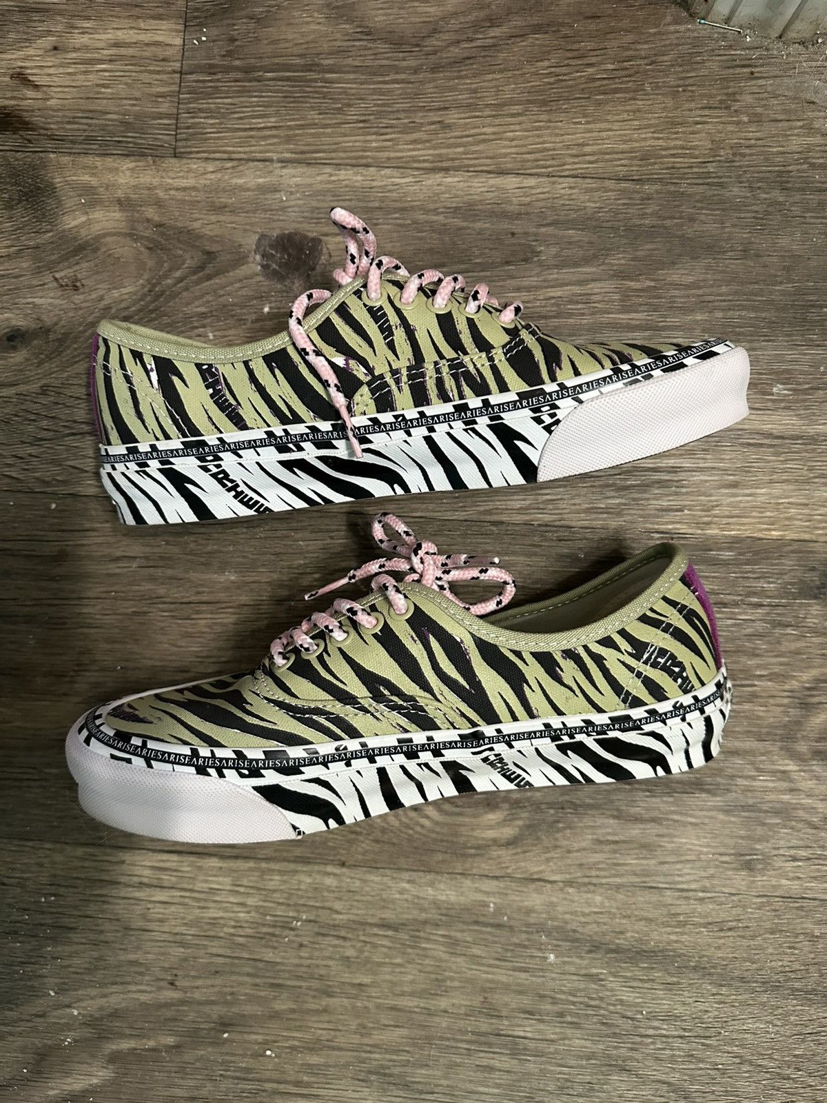 Vans Black Green Aries Edition Zebra Authentic LX Sneakers