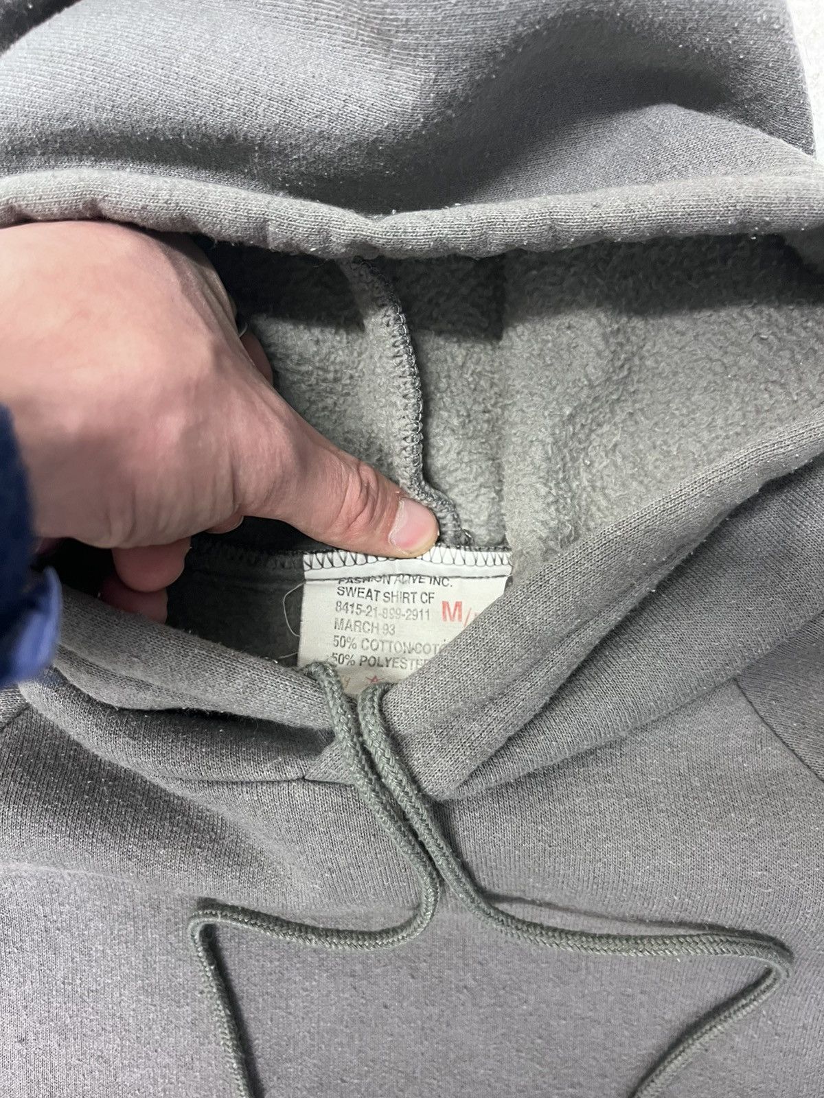 Vintage Vintage blank grey army hoodie Size US M / EU 48-50 / 2 - 3 Thumbnail