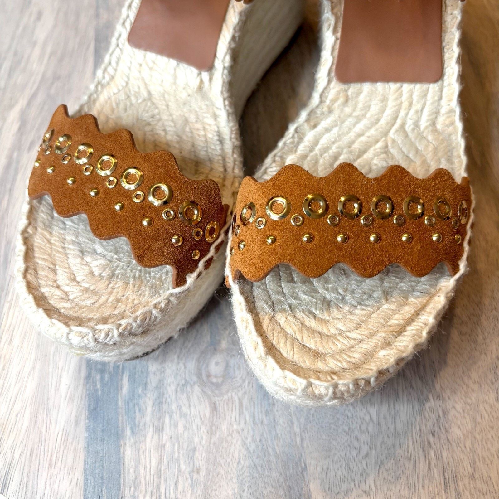 Chloe Chloe Lauren Wedge Espadrille Tan Suede Sandals EU 38 US 8 Size US 8 / IT 38 - 6 Thumbnail