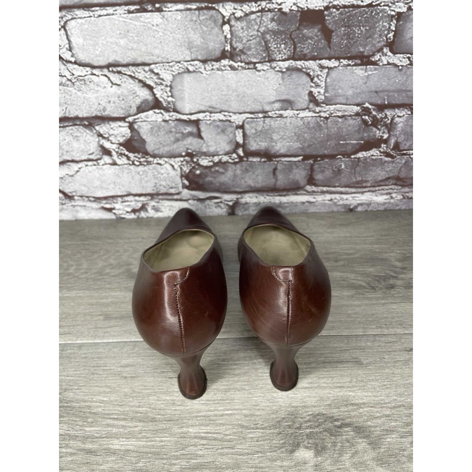 Bally Bally Athena Brown Leather Pointed Toe Pumps Dress Heels Wom Size US 8 / IT 38 - 4 Thumbnail