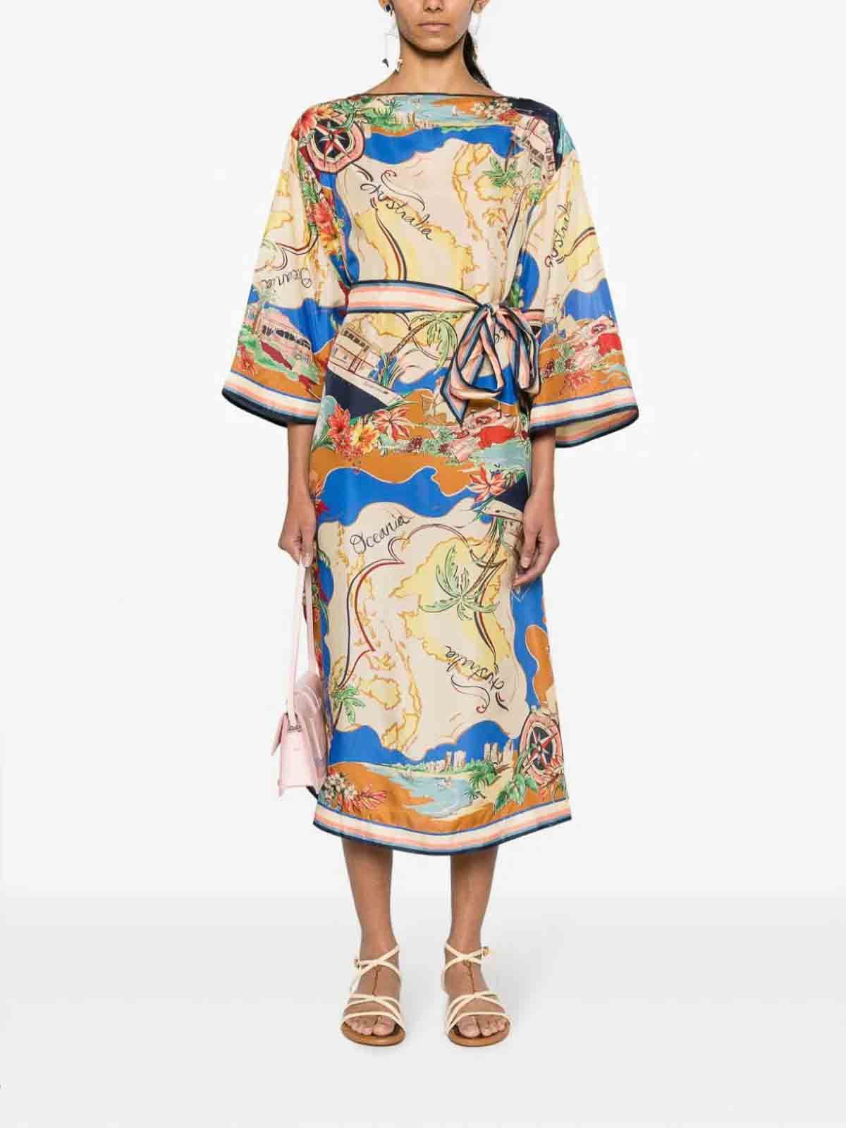 Zimmermann oc11z0725 Alight Midi Dress in Multicolor Size S / US 4 / IT 40 - 2 Thumbnail