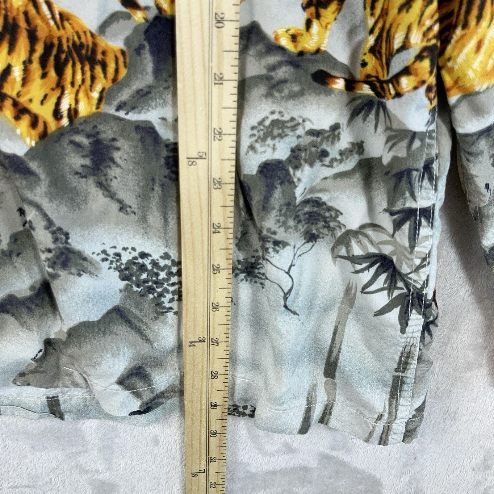 Other Vtg Kamehameha Hawaiian Shirt Tiger In Bamboo Rayon Coconut Size US XXL / EU 58 / 5 - 11 Thumbnail