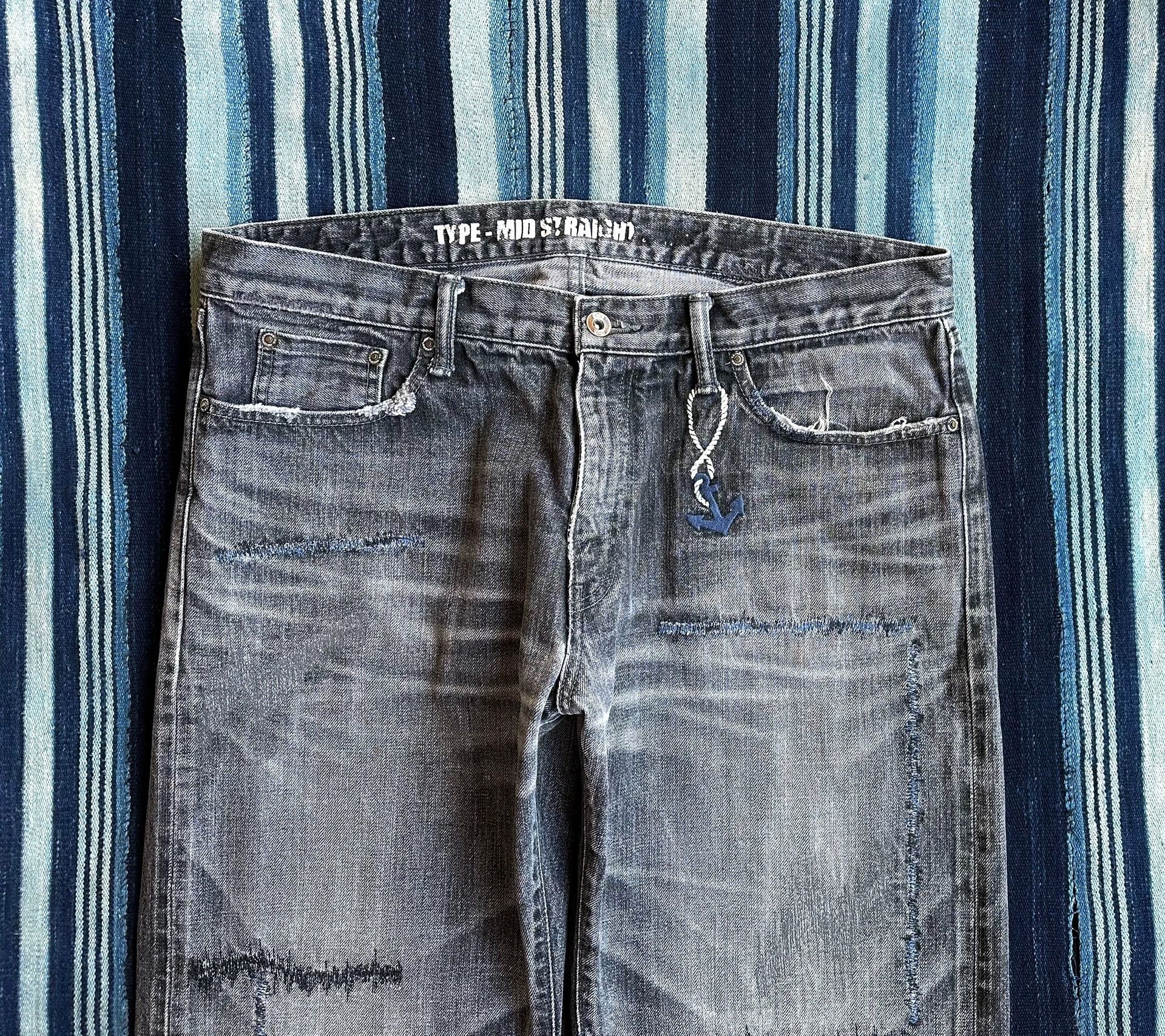 Neighborhood NBHD ANCHOR SAVAGE Blue Blade H.Wash Selvedge MID XL Jeans Size US 36 / EU 52 - 3 Thumbnail