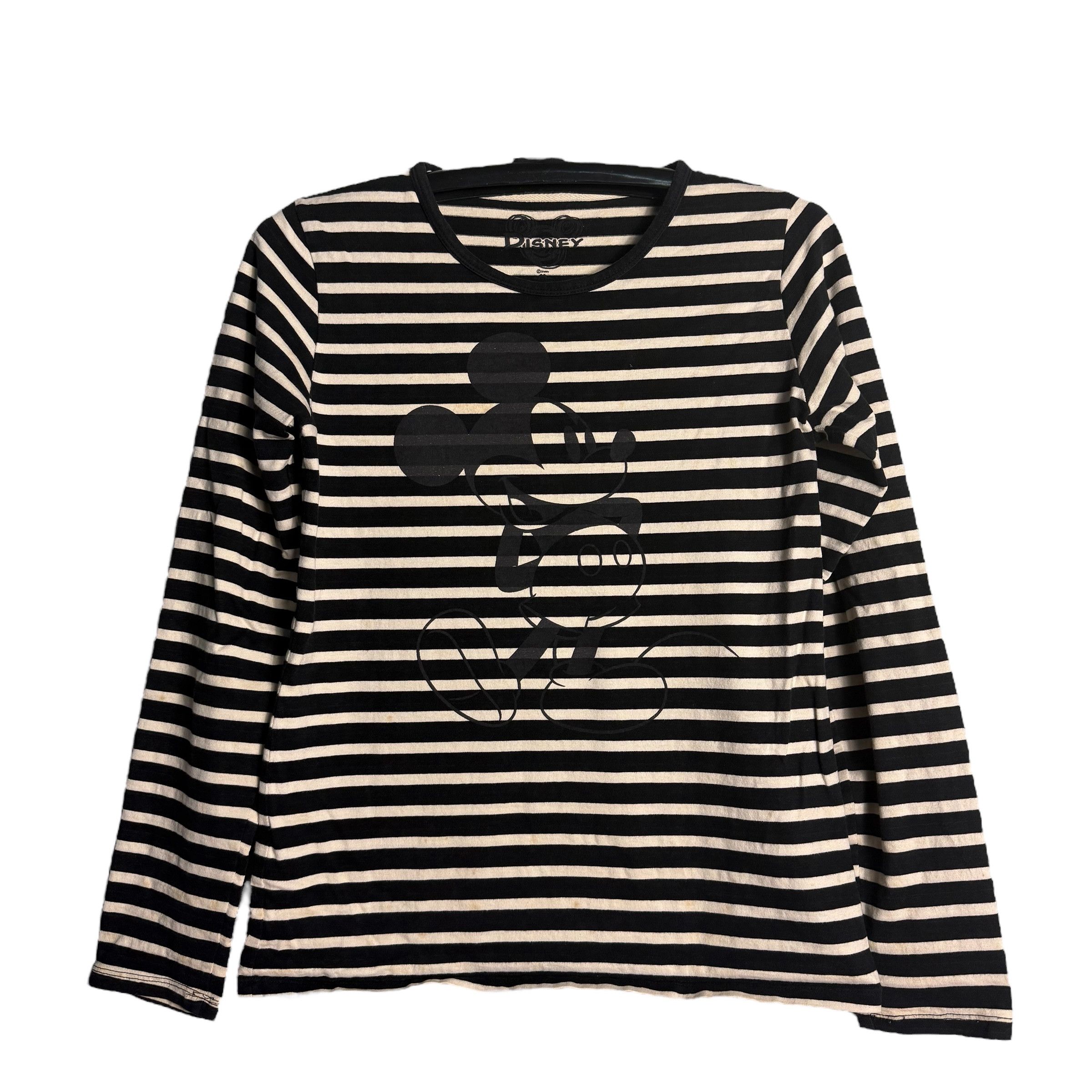Disney 🔥RARE🔥Vintage Mickey Mouse Disney Stripes L/Sleeve T-shirt Size M / US 6-8 / IT 42-44 - 1 Thumbnail