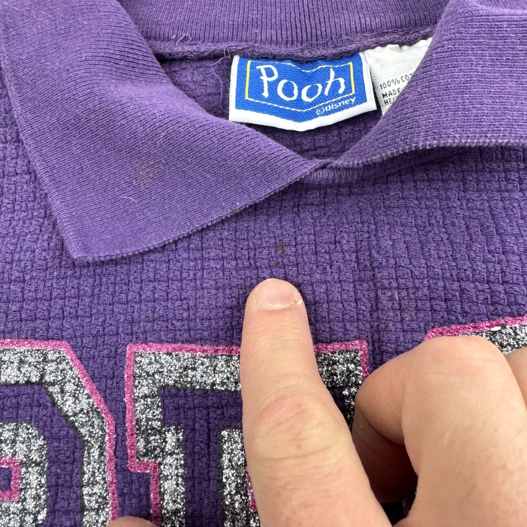 Disney VINTAGE Winnie The Pooh Sweatshirt Womens L Purple Collared Tigger 90s Disney Winnie The Pooh Womens Sweatshirt Pullover Size L / US 10 / IT 46 - 7 Thumbnail