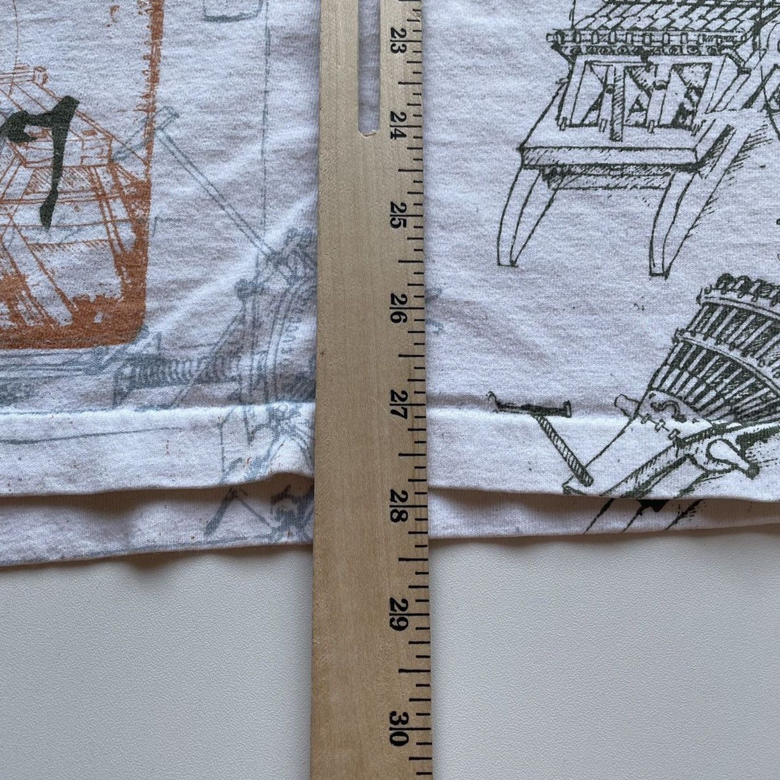 Vintage Vintage 90s Leonardo Da Vinci AOP Art T Shirt Large Rare Size US XL / EU 56 / 4 - 10 Thumbnail