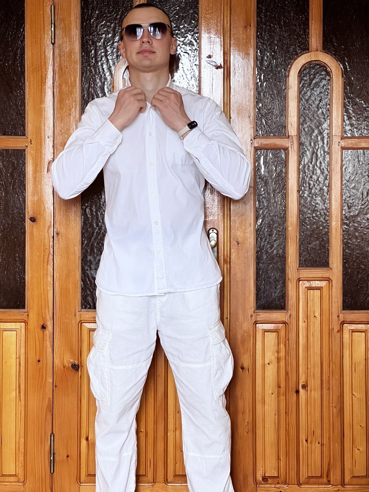 Prada × Tom Ford Prada luxury shirt button down chest pocket white tab logo Size US M / EU 48-50 / 2 - 15 Thumbnail