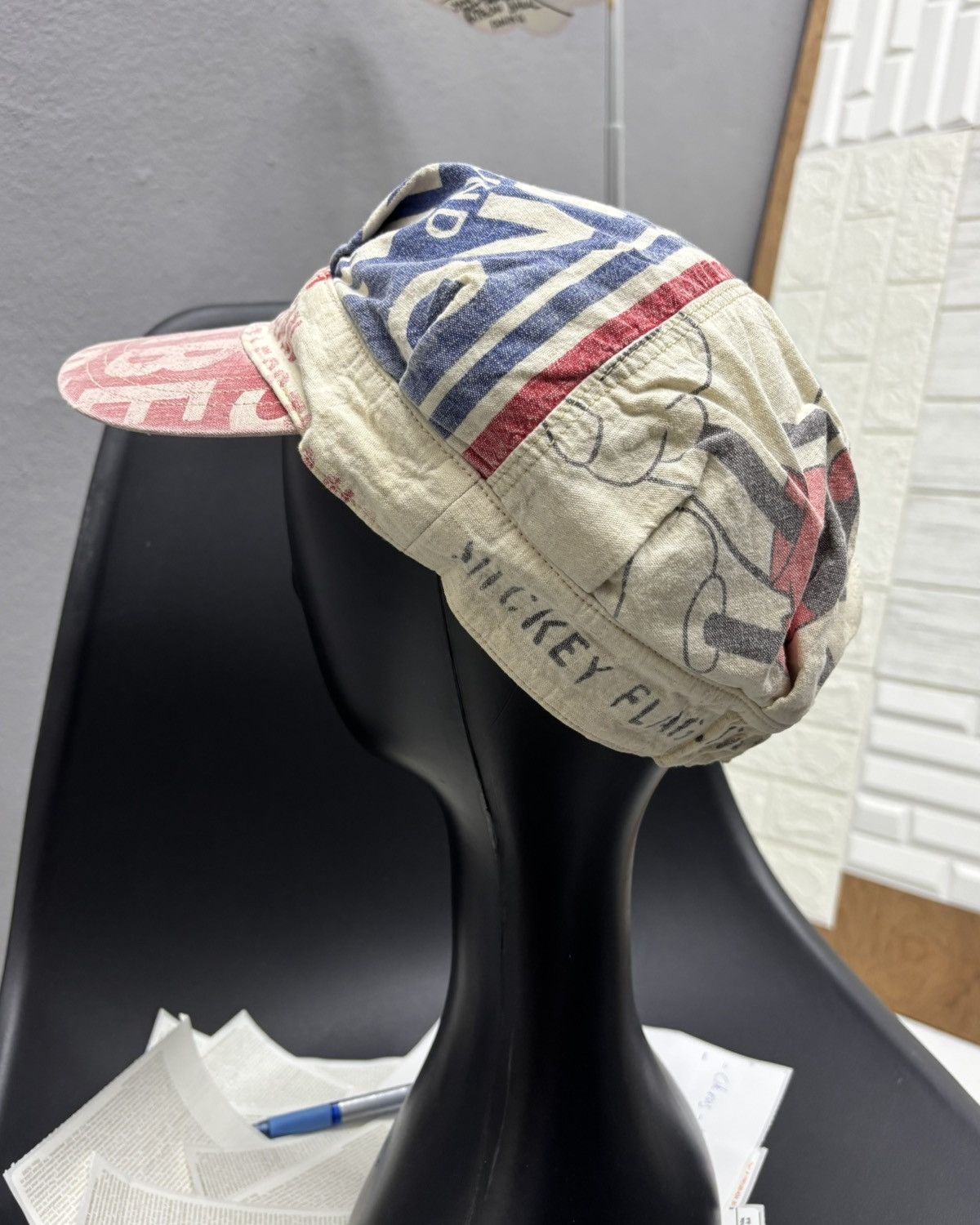 Undercover DENIM DUNGAREE HAT VINTAGE MICKEY FLAG Size ONE SIZE - 3 Thumbnail