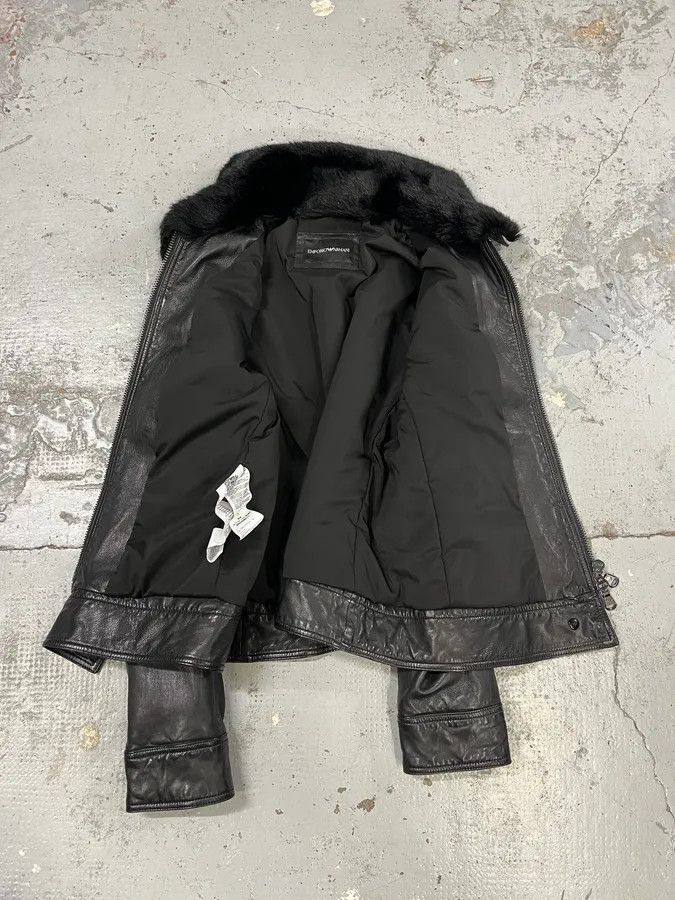 Emporio Armani AW2018 Emporio Armani Fake Fur Collar Black Leather Jacket Size US S / EU 44-46 / 1 - 9 Thumbnail