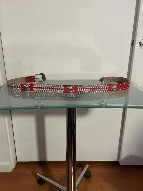 Other Y2K Rhinestone Skull Belt (red) Size 32 - 1 Thumbnail