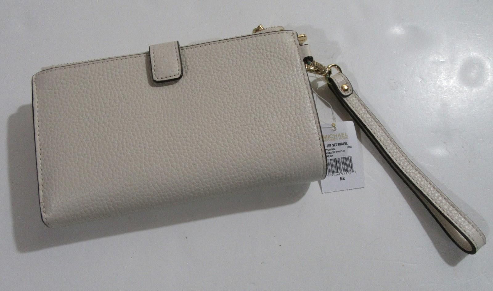 Michael Kors Michael Kors Jet Set Travel Double Zip Leather Wallet Ecru Size ONE SIZE - 2 Thumbnail