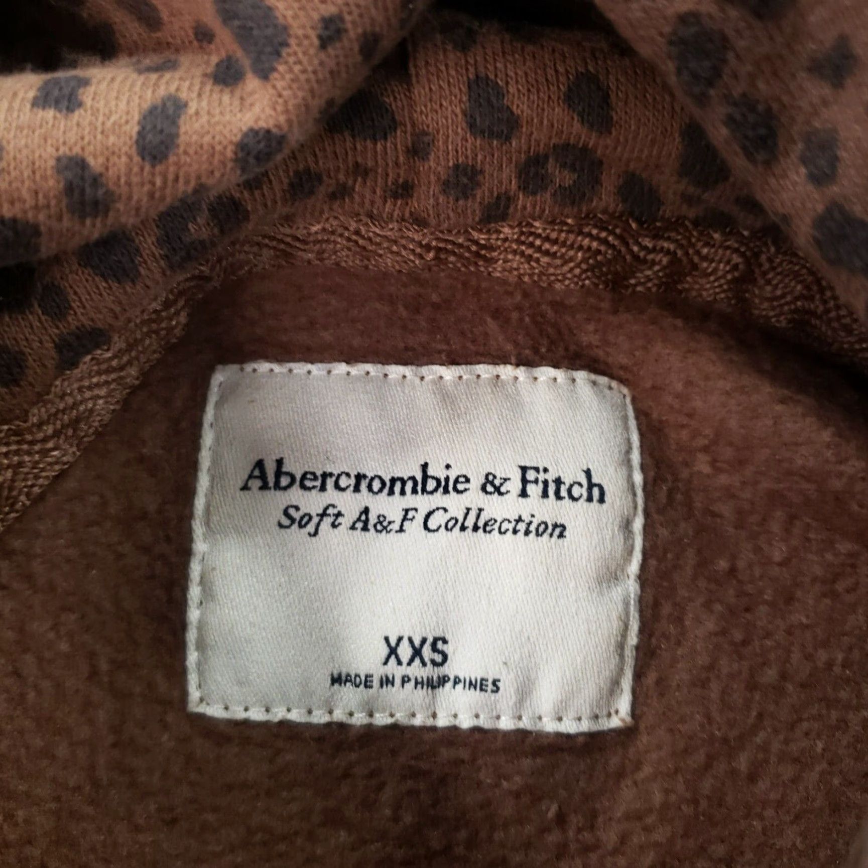 Abercrombie & Fitch Abercrombie & Fitch Hoodie Womens XXS Brown Animal Print Pullover Sweatshirt Long Sleeve Pullover Hooded Casual Shirt/Top Size XXS / US 00 / IT 34 - 5 Thumbnail