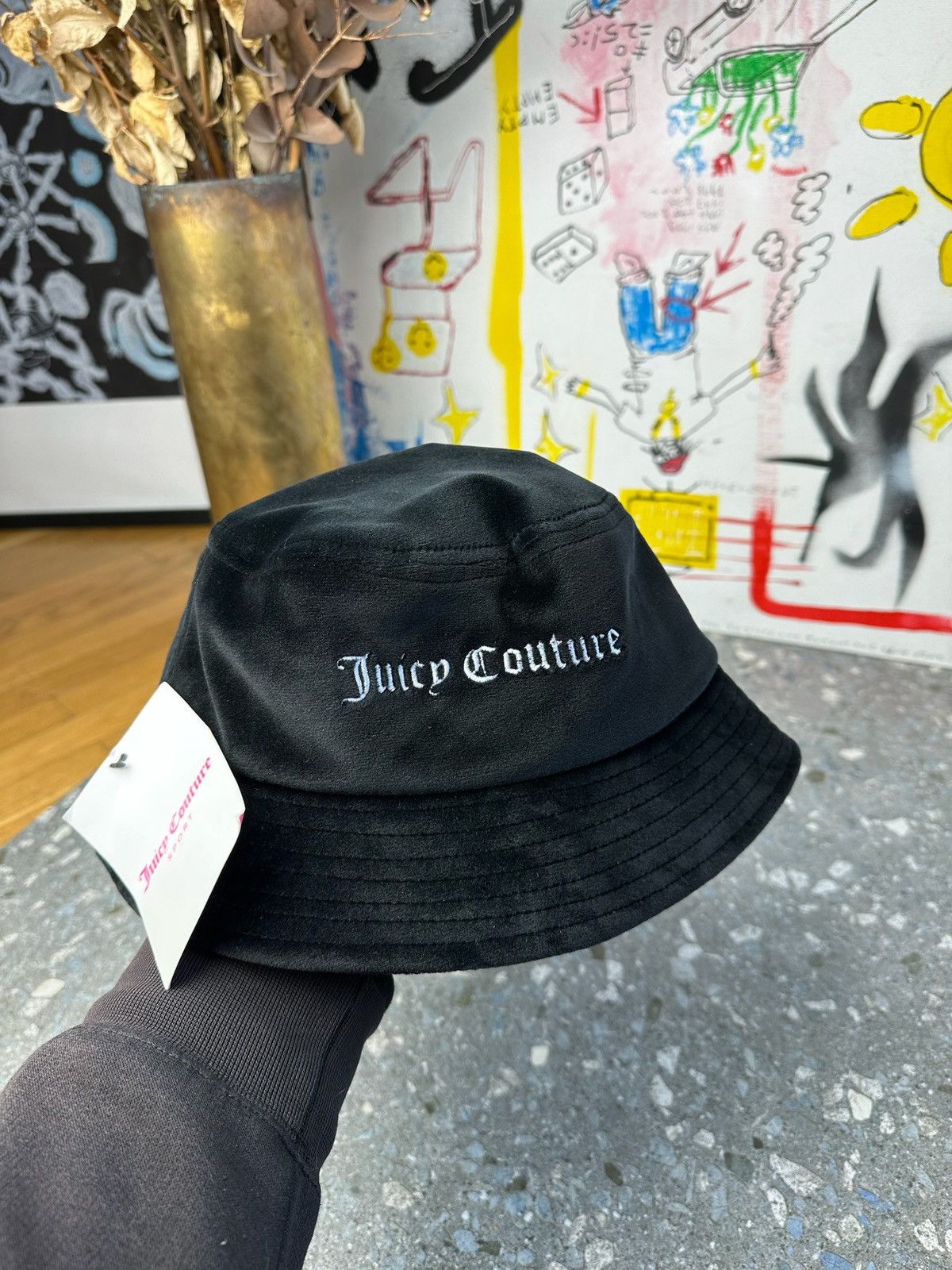 Juicy Couture Juicy Couture Bucket Hat Cap Crown Terry Cloth JC y2k Size ONE SIZE - 9 Thumbnail