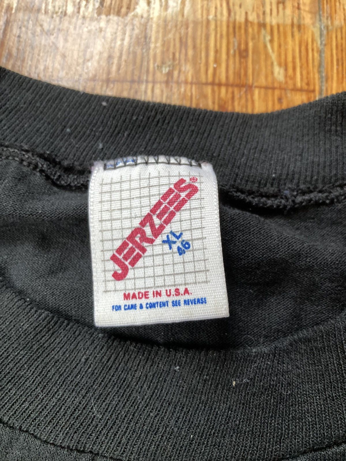 Jerzees Vintage Black Single Stitch Workwear Tee Size US XL / EU 56 / 4 - 4 Thumbnail