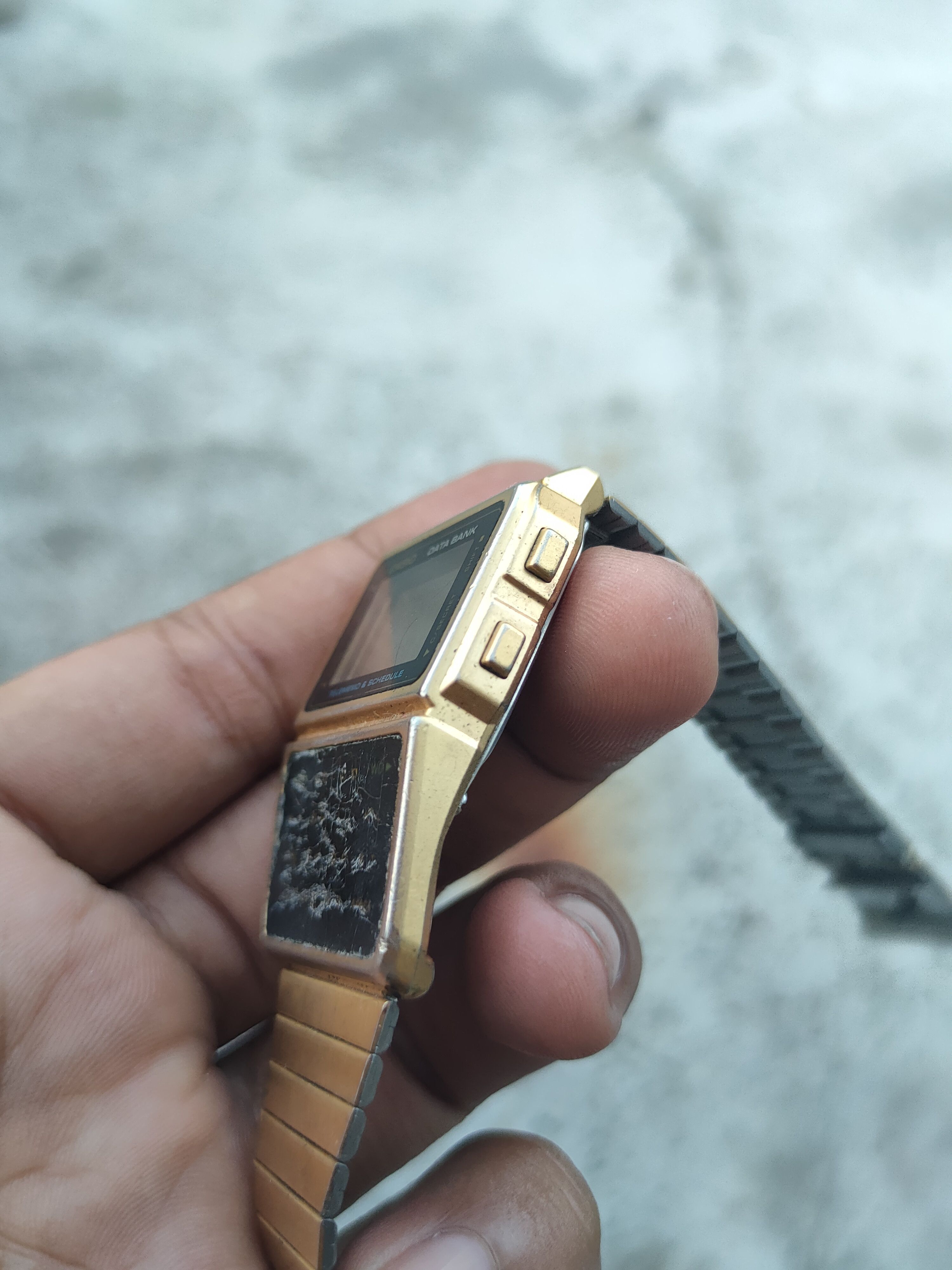 Casio Data Bank DBC610 worn gold watch japan