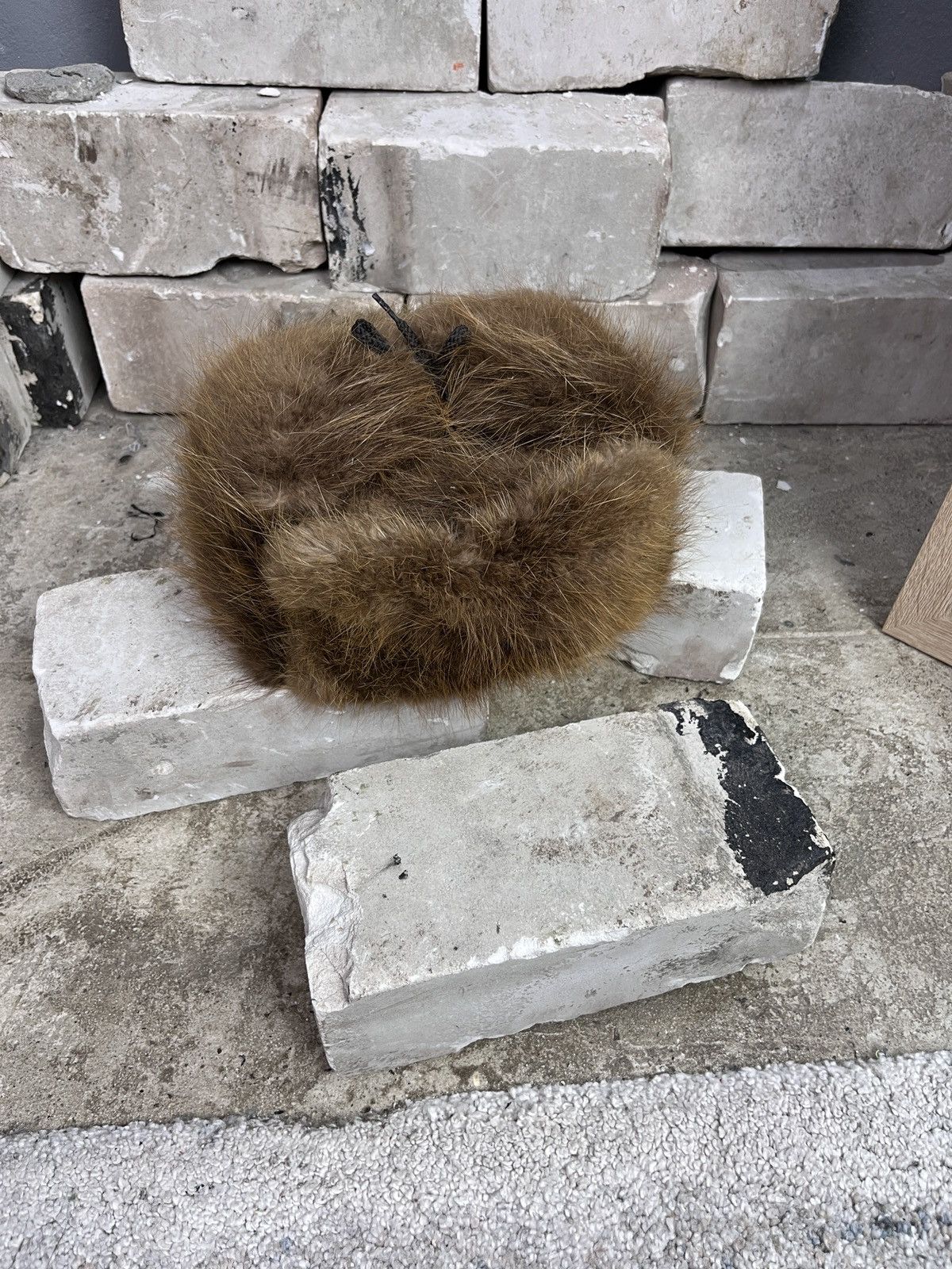Vintage 1970s USSR VINTAGE FUR HAT - № 4302 Size ONE SIZE - 2 Thumbnail