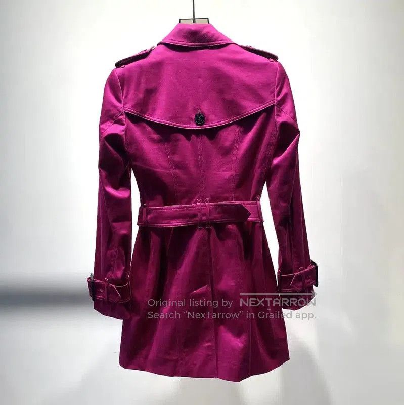 Burberry Burberry S Size Coral Cotton Trench Coat. Size S / US 4 / IT 40 - 2 Thumbnail