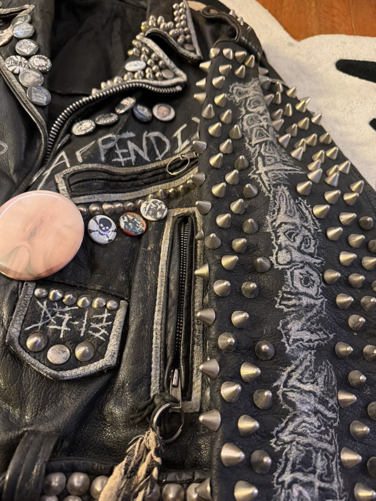 Vintage Gunna 1 of 1 D.O.C Collection Spikes Biker Jacket Size US M / EU 48-50 / 2 - 2 Thumbnail