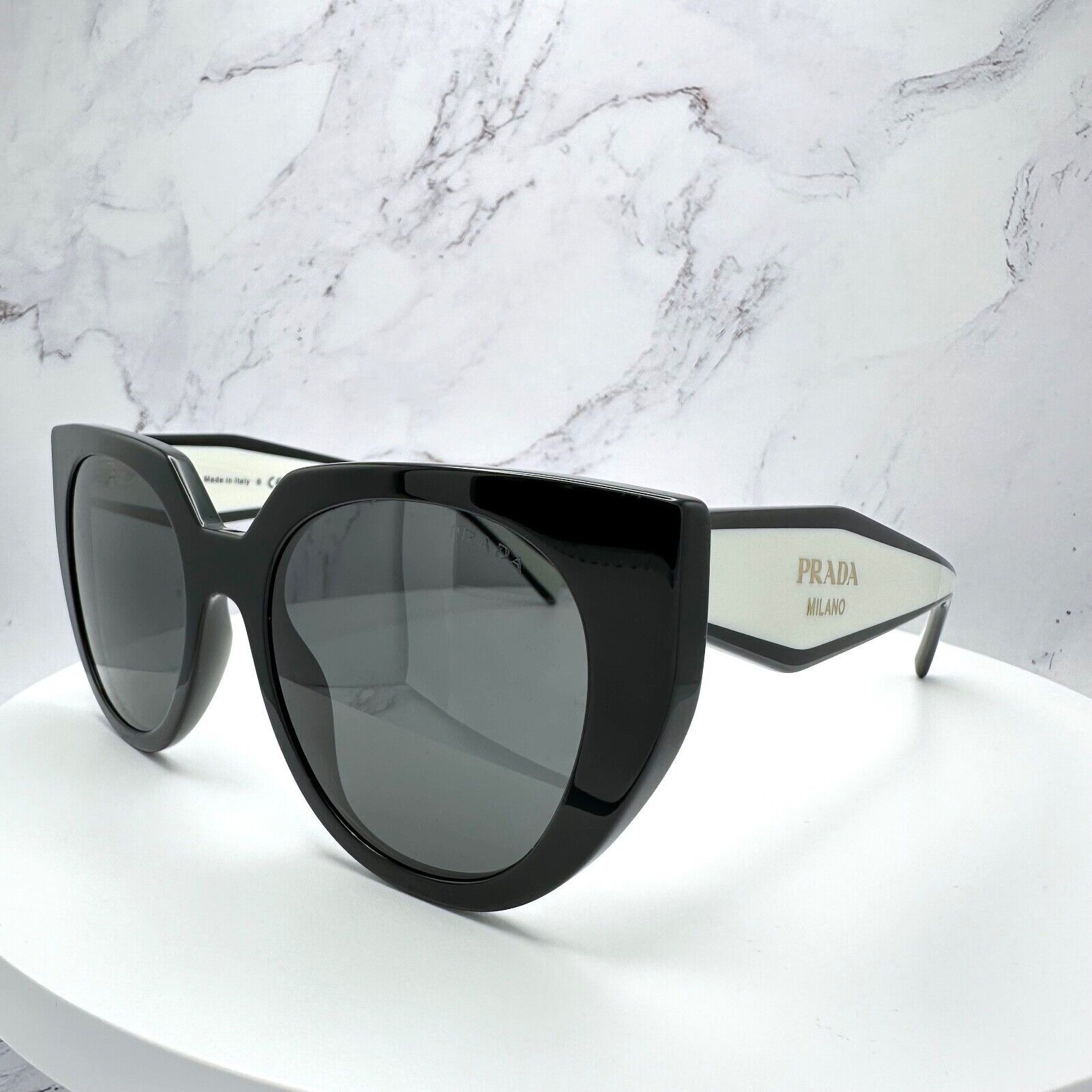 Prada New PRADA Sunglasses Symbole Black White Gold Metallic Logo Size ONE SIZE - 21 Thumbnail