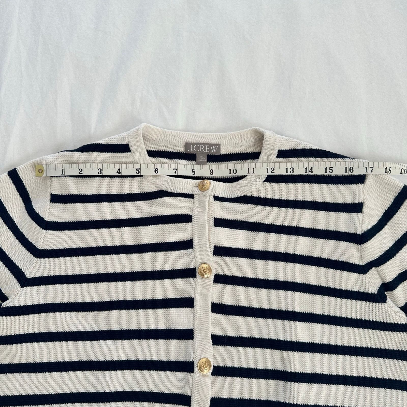 J.Crew J.Crew Relaxed Emilie Lady Jacket In Stripe 100% Cotton XXL Size XXL / US 16-18 / IT 52-54 - 7 Thumbnail
