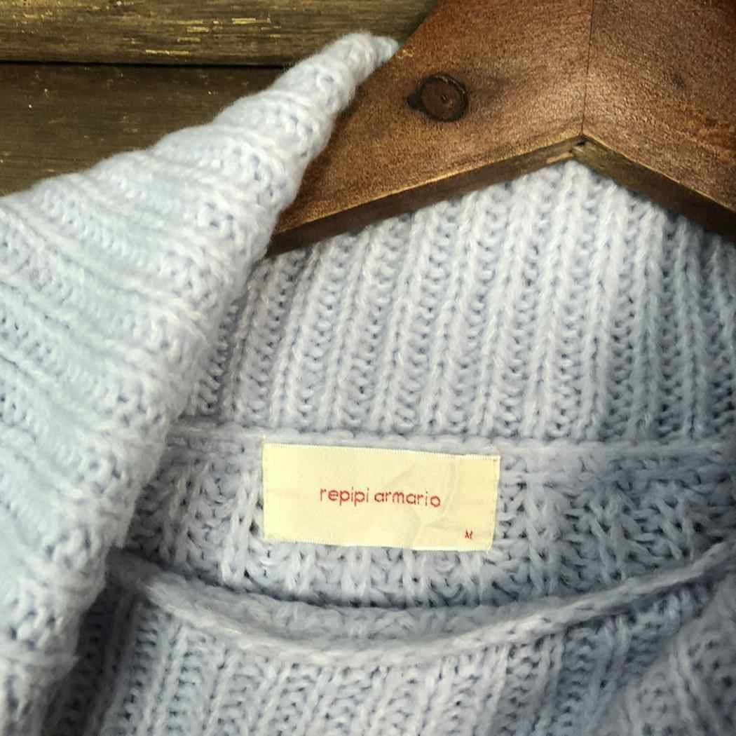 Homespun Knitwear Oversized Repipi Armario Blue Turtle Neck Knitwear #498 Size M / US 6-8 / IT 42-44 - 5 Thumbnail
