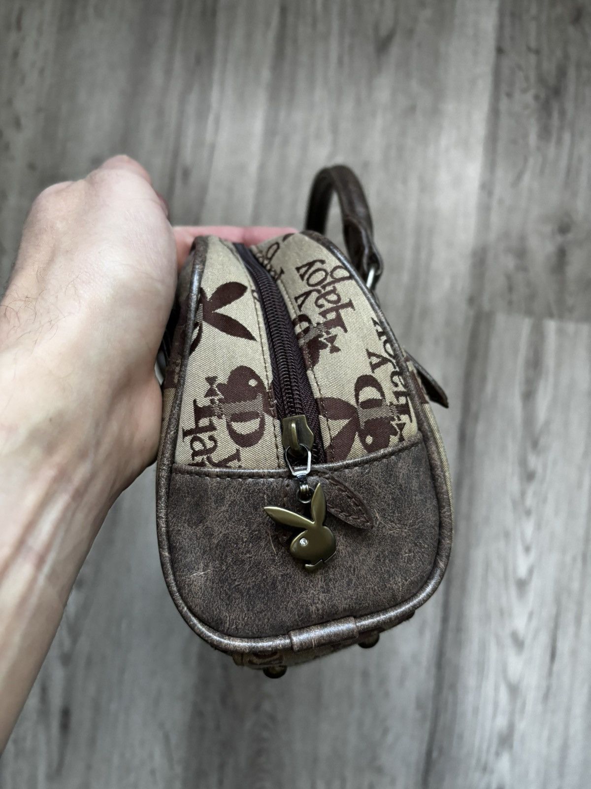 Playboy Playboy Monogram Mini Handbag Brown 2000s Vintage Size ONE SIZE - 12 Thumbnail