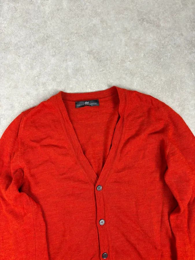 Daniele Alessandrini Daniele Alessandrini Orange Minimalist Cardigan Sweater Size US M / EU 48-50 / 2 - 4 Thumbnail